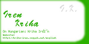 iren kriha business card